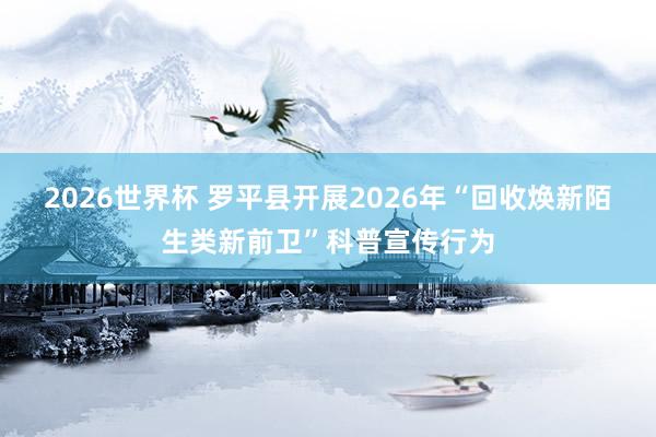 2026世界杯 罗平县开展2026年“回收焕新陌生类新前卫”科普宣传行为