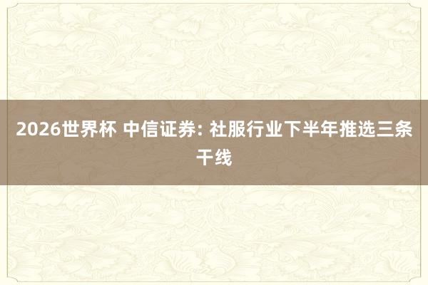 2026世界杯 中信证券: 社服行业下半年推选三条干线
