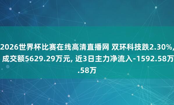 2026世界杯比赛在线高清直播网 双环科技跌2.30%, 成交额5629.29万元, 近3日主力净流入-1592.58万
