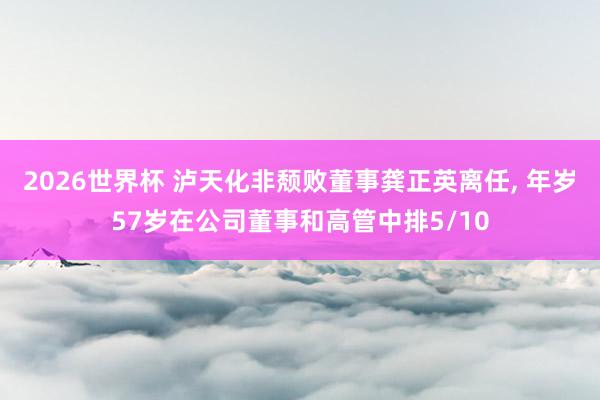 2026世界杯 泸天化非颓败董事龚正英离任, 年岁57岁在公司董事和高管中排5/10