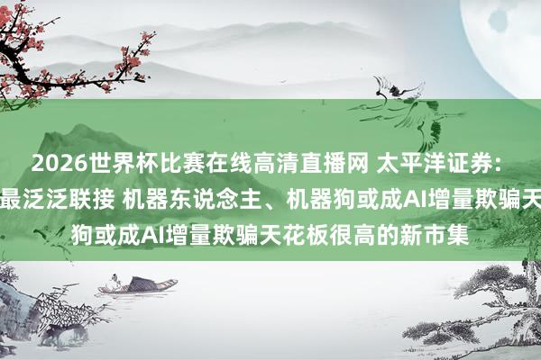 2026世界杯比赛在线高清直播网 太平洋证券: 算电协同为AI发展最泛泛联接 机器东说念主、机器狗或成AI增量欺骗天花板很高的新市集
