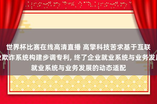 世界杯比赛在线高清直播 高擎科技苦求基于互联网的企业就业欺诈系统构建步调专利, 终了企业就业系统与业务发展的动态适配