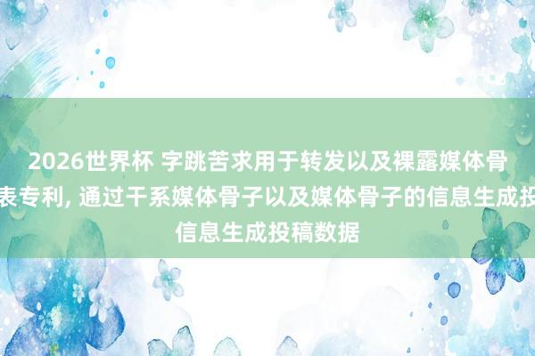 2026世界杯 字跳苦求用于转发以及裸露媒体骨子的圭表专利, 通过干系媒体骨子以及媒体骨子的信息生成投稿数据