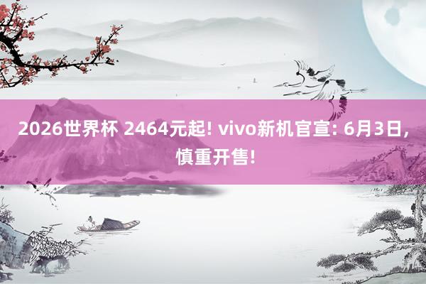 2026世界杯 2464元起! vivo新机官宣: 6月3日, 慎重开售!