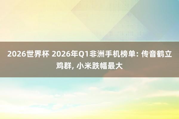 2026世界杯 2026年Q1非洲手机榜单: 传音鹤立鸡群, 小米跌幅最大