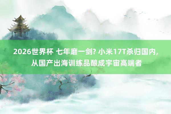 2026世界杯 七年磨一剑? 小米17T杀归国内, 从国产出海训练品酿成宇宙高端者