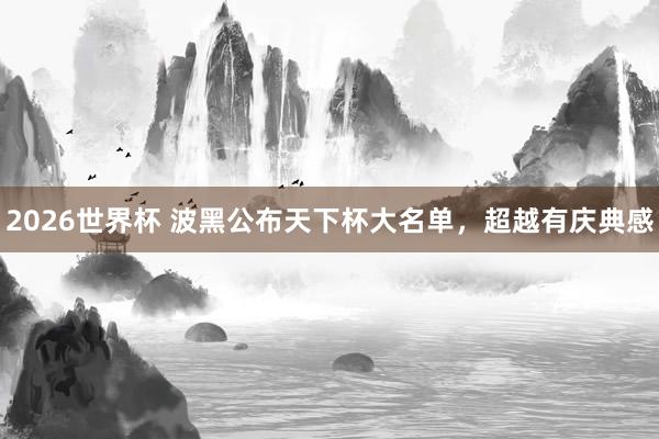 2026世界杯 波黑公布天下杯大名单，超越有庆典感