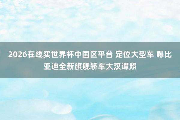 2026在线买世界杯中国区平台 定位大型车 曝比亚迪全新旗舰轿车大汉谍照