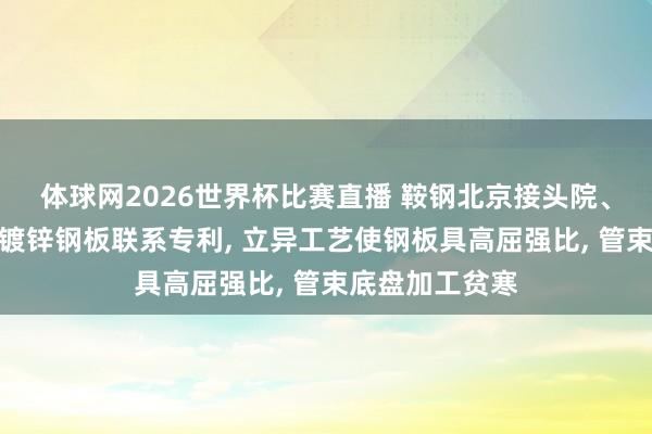 体球网2026世界杯比赛直播 鞍钢北京接头院、鞍钢股份请求镀锌钢板联系专利, 立异工艺使钢板具高屈强比, 管束底盘加工贫寒