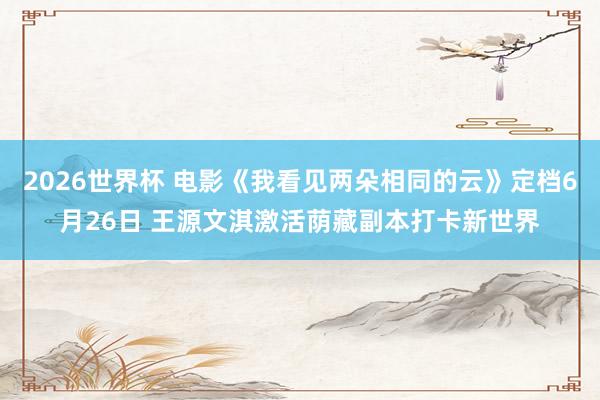2026世界杯 电影《我看见两朵相同的云》定档6月26日 王源文淇激活荫藏副本打卡新世界