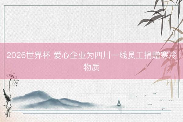 2026世界杯 爱心企业为四川一线员工捐赠寒冷物质