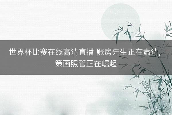 世界杯比赛在线高清直播 账房先生正在肃清， 策画照管正在崛起