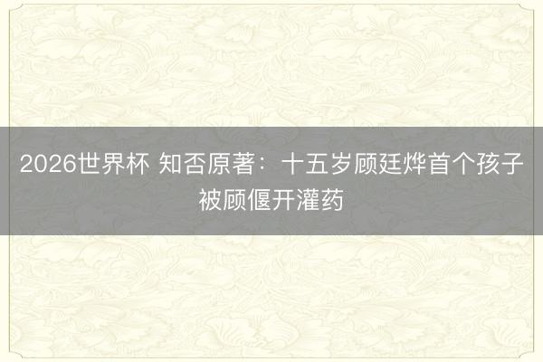 2026世界杯 知否原著:十五岁顾廷烨首个孩子被顾偃开灌药